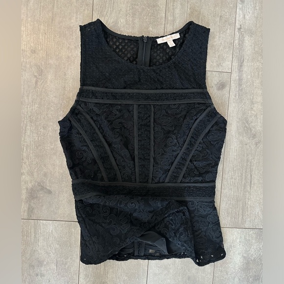 Skies Are Blue Ramilah Peplum Blouse black women’s petite XS - Picture 10 of 16